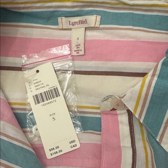 NWT Size - LyreBird 100% Cotton Long-Sleeve Buttondown Tunic Top (NWT US$ 98) - Picture 6 of 8